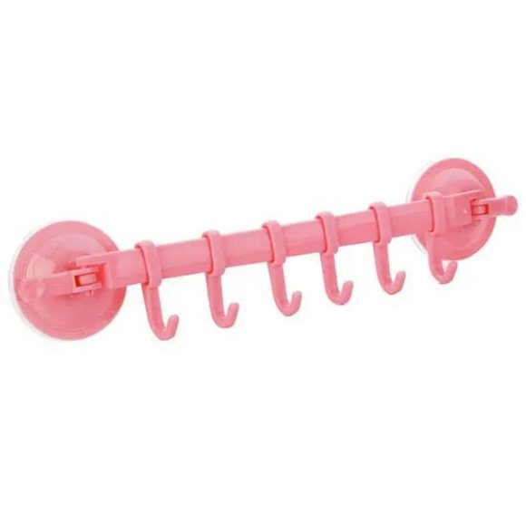 Adjustable 6 in1 bathroom plastic corner hooks Suction Cup Towel Bar,CornerTowel - Picture 9 of 12